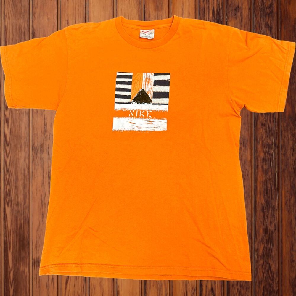 Vintage 90s Nike White Tag‎ T Shirt Orange Size Medium
